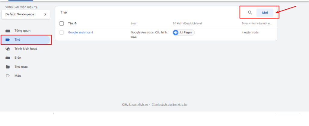 Tạo thẻ theo dõi Google Analytics GA4