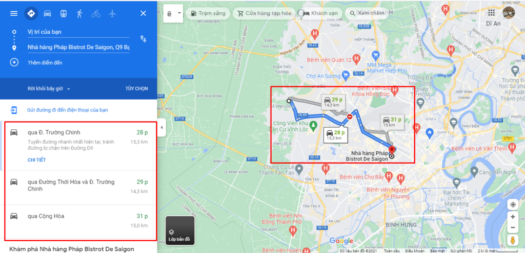 Hướng dẫn chỉ đường trên Google Maps